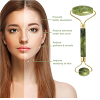 NOU: Rola de Jad natural, Pentru masaj facial si corporal, Verde