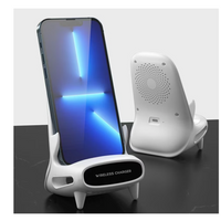 NOU: Incarcator wireless fast charge Andowl, M111, de birou pentru telefon, 15W, cu amplificator de sunet, suport de stabilizare, tehnologie QI, compatibil cu toate modelele ce accepta incarcare wireless