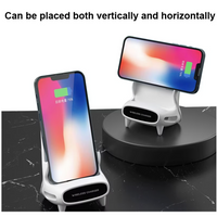 NOU: Incarcator wireless fast charge Andowl, M111, de birou pentru telefon, 15W, cu amplificator de sunet, suport de stabilizare, tehnologie QI, compatibil cu toate modelele ce accepta incarcare wireless