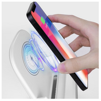 NOU: Incarcator wireless fast charge Andowl, M111, de birou pentru telefon, 15W, cu amplificator de sunet, suport de stabilizare, tehnologie QI, compatibil cu toate modelele ce accepta incarcare wireless