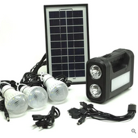 NOU: Kit Panou Solar Cu 3 Becuri, Incarcator USB Si Lanterna, GD-Light 8017 Plus