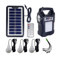 NOU: Kit Panou solar fotovoltaic, GD 8060, lanterna, 3 becuri LED, Radio FM, MP3