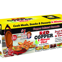 NOU: Mini tigaie electrica pentru gatit rapid, Red Copper 5 minutes Chef