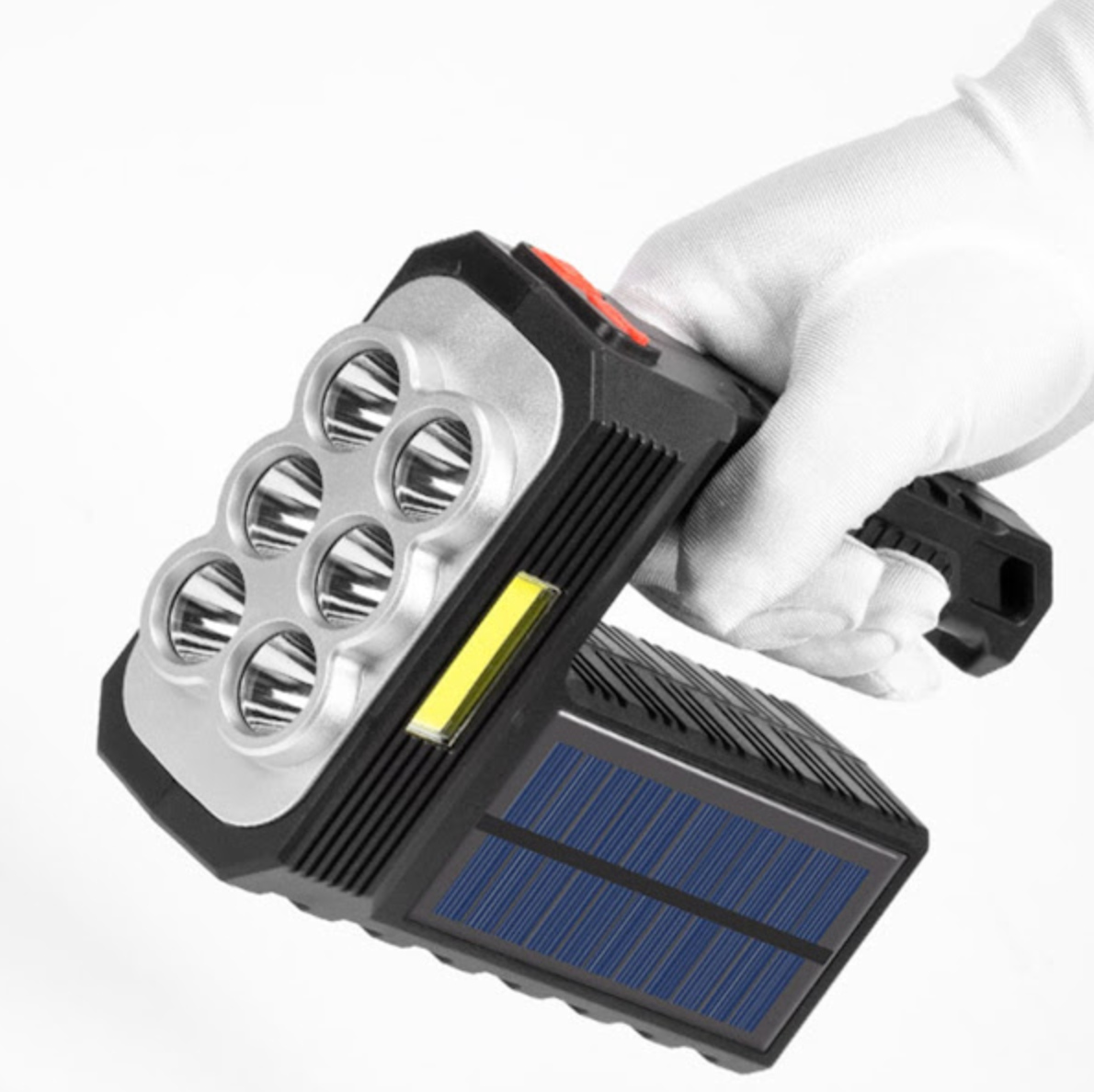 NOU: Lanterna de mana cu incarcare solara, USB, 8 LED