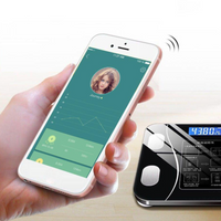 Cantar Electronic Inteligent De Baie Cu Aplicatie Smart, Corporal, Ecran Digital Iluminat, Termometru, Suporta Maxim 180 Kg, 26 x 26 cm, Baterii, Negru