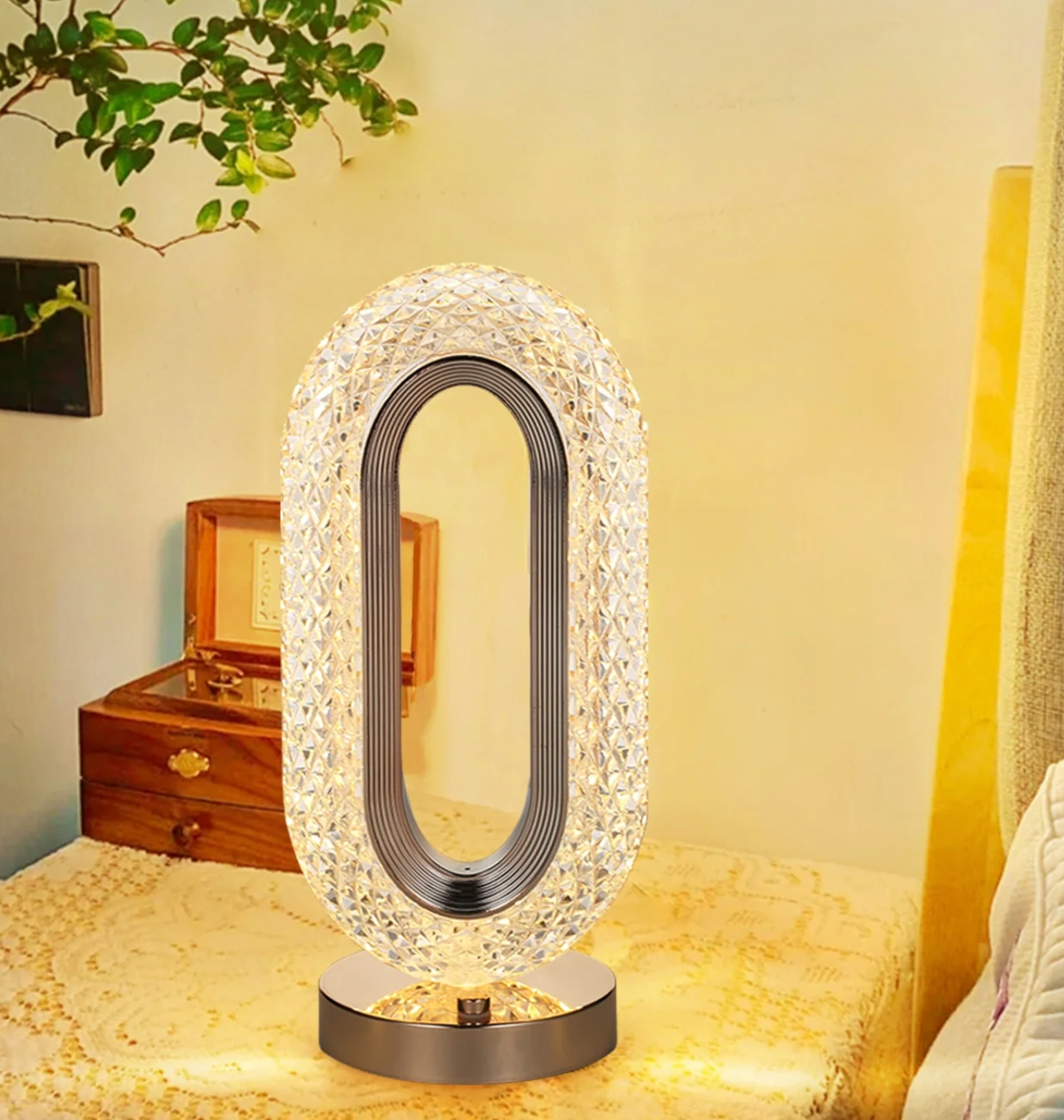 Set 2x Lampi Cristal LED cu 3 temperaturi de culoare