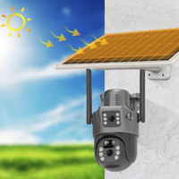 Camera Video de Supraveghere Wi-Fi - Doua Lentile, Panou Solar pentru incarcare