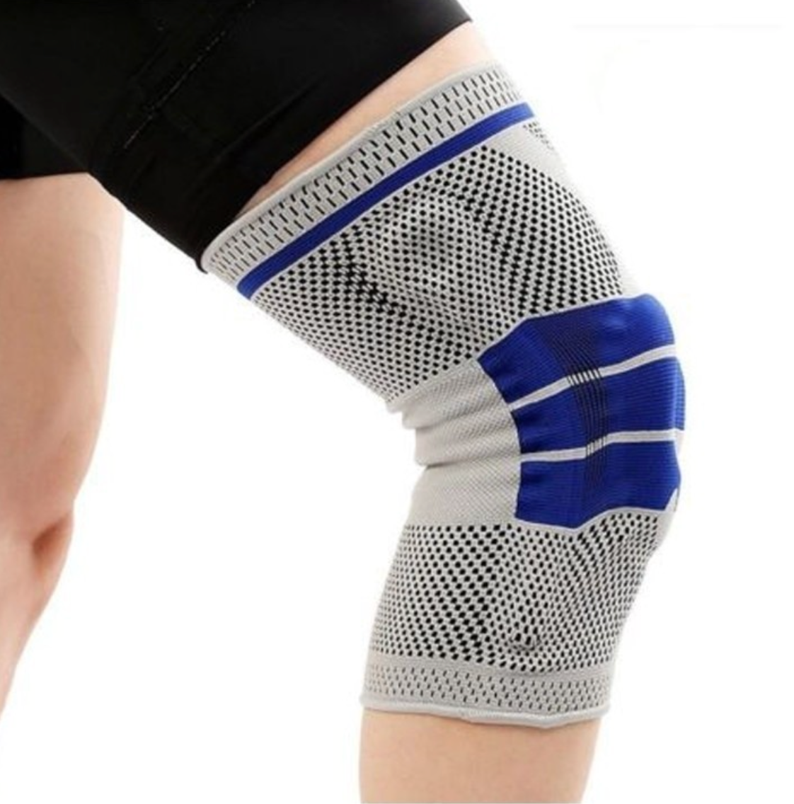 Genunchiera din Material Respirabil, Potrivita Pentru Activitati Sportive, cu Arcuri Metalice Si Pernita Silicon