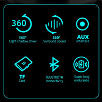 Boxa LED Bluetooth Smart Sound Stereo Party Subwoofer NEON AUX + USB + CARD