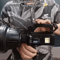 Lanterna multifunctionala cu trepied, reincarcabila, incarcare USB, 4 moduri de iluminat, trepied