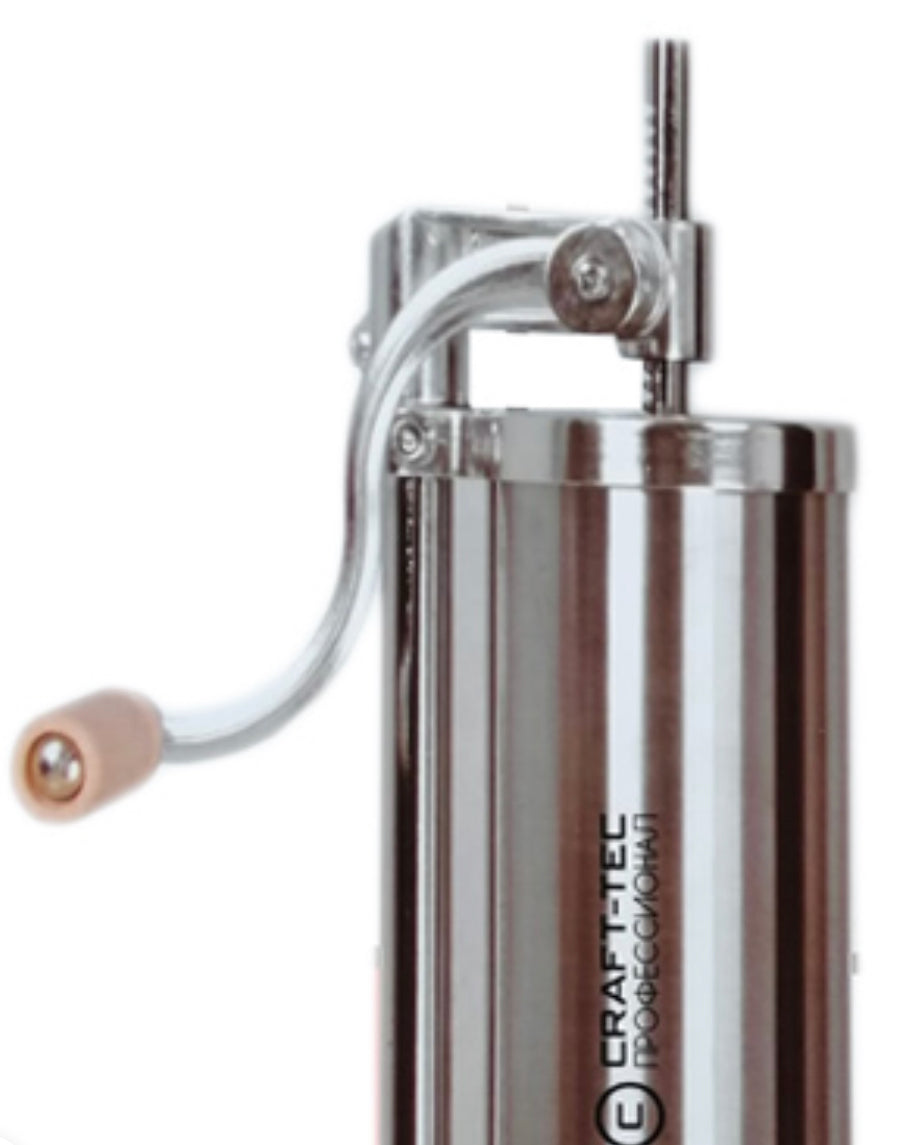 Aparat vertical de facut carnati,Craft Tec,4 kg,inox,5 palnii incluse,prindere menghina