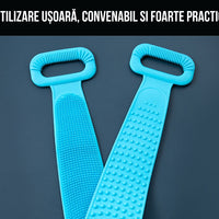 **1+1 Perie de Corp din Silicon cu Doua Fete, Curatare in Profunzime, Multifunctional, Masaj Spate