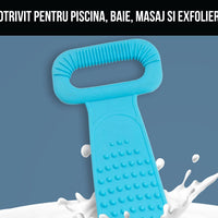 **1+1 Perie de Corp din Silicon cu Doua Fete, Curatare in Profunzime, Multifunctional, Masaj Spate