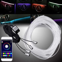 Lumini ambientale auto 6M neon RGB, aplicatie prin Bluetooth