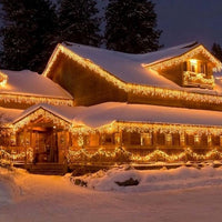 Set 2 instalatii AC franjuri 2 x 12 metri , alb cald, total 24 metri