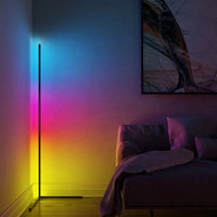 Lampa RGB de podea cu LED si jocuri de lumini, design slim nordic, 140cm inaltime