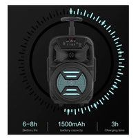 Boxa Portabila foarte puternica + Cadou Microfon Karaoke (zqs-6111)