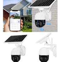 Camera de supraveghere, wireless, cu panou solar, 1080p, WiFi, infrarosu
