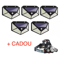 Set 5 lampi solare 100 leduri + Cadou Laterna triplu led