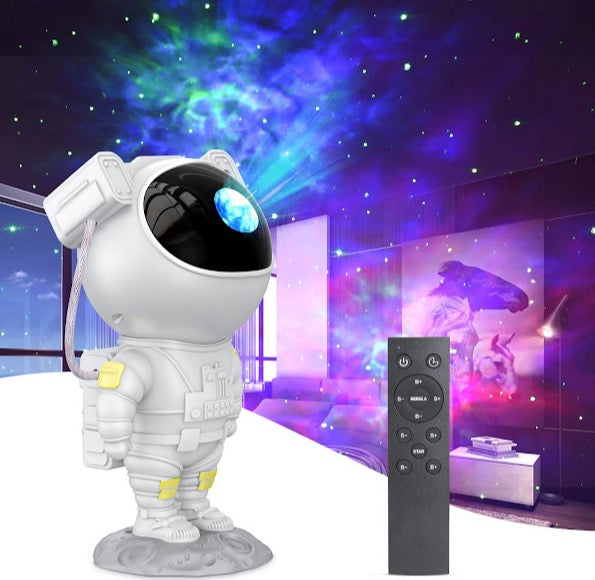 Proiector Astronaut cu joc de lumini stele si galaxii + telecomanda