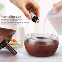 NOU: Difuzor de aromaterapie cu umidificator, led 7 culori + set 12 esente cu arome