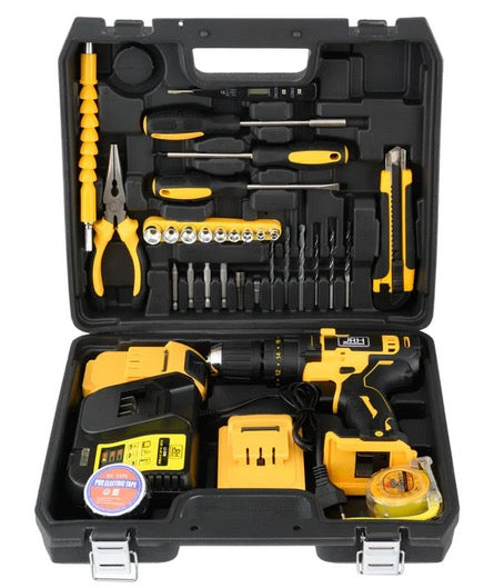 Trusa cu autofiletanta cu percutie 24 volti, 2 acumulatori + 24 accesorii