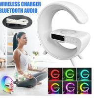 Lampă cu ceas cu alarmă RGB multifuncțională Difuzor Bluetooth inteligent Încărcător wireless